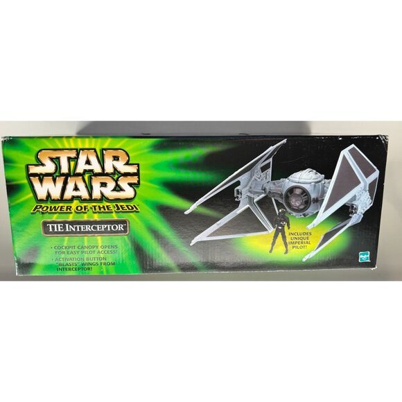 Star Wars Power of the Jedi TIE INTERCEPTOR + Imperial Pilot Hasbro New Sealed - Picture 3 of 5